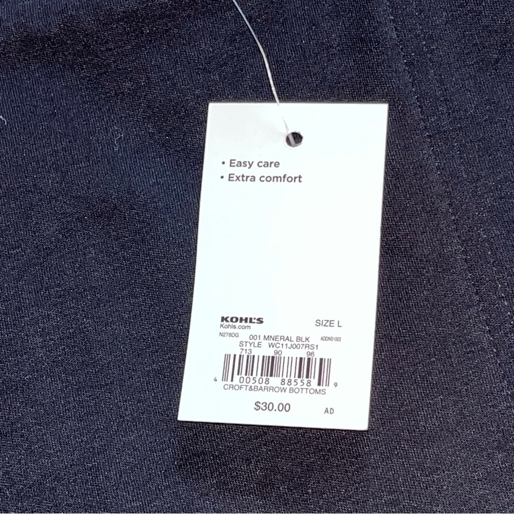 Croft & Barrow Black Midrise Large Easy Pull On Skort New with Tags - Picture 6 of 12